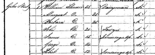 extract from census form