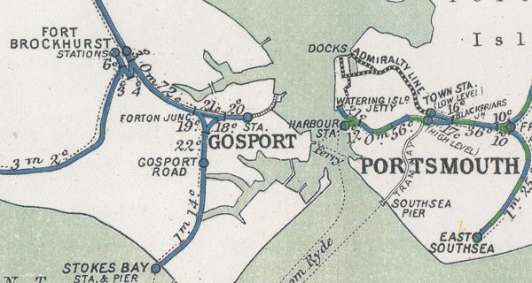 map of railways in the portsmouth & gosport area