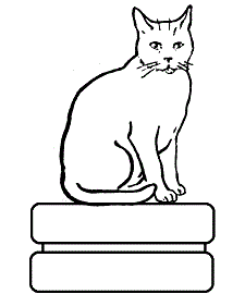 Sketch of cat on a cake