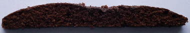 Section of cooked chocolate sponge