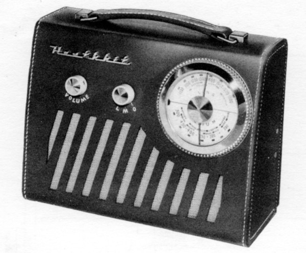 drawing of portable transistor radio