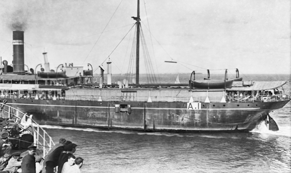 stern of small steam ship marked 'A.1'