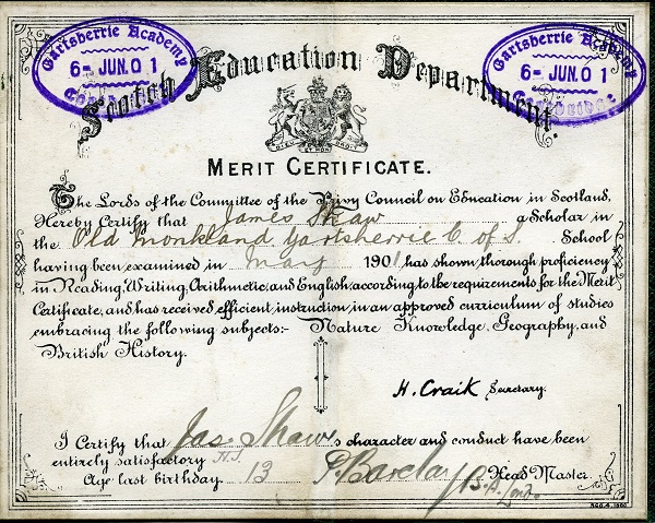 merit certificate