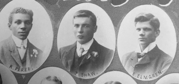 group of three passport photographs