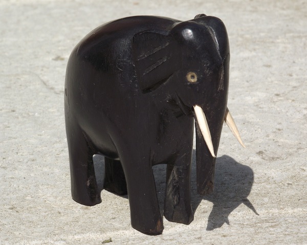 black wood carved elephant