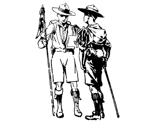 sketch of two boy scouts