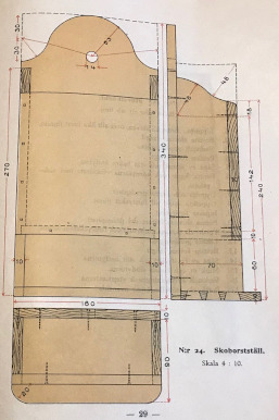 engineering drawing of a wooden box