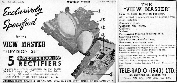 magazine advert for television kit and parts
