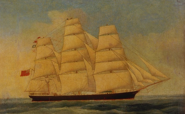 painting of old sailing ship