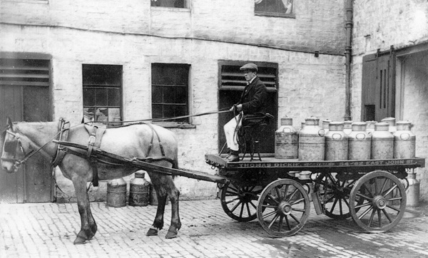 horse-drawn dairy cart