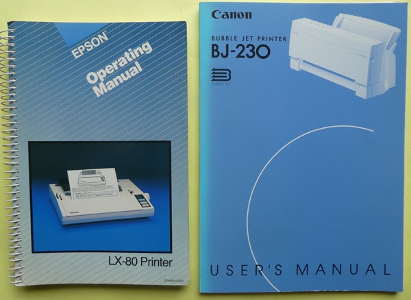 front covers of two printer manuals