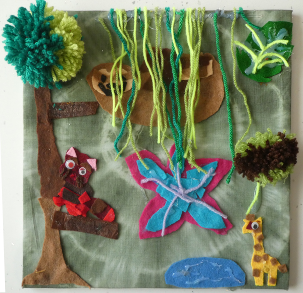 wool strand creepers, pom-pom bushes, red panda and giraffe