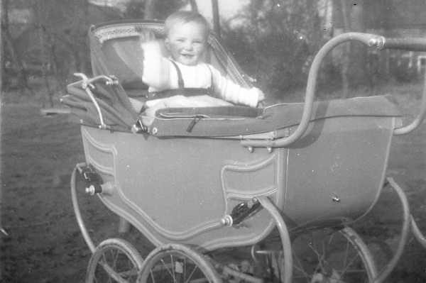 baby in old-style pram