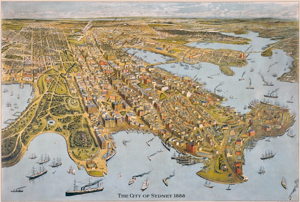 relief map of Sydney 1888