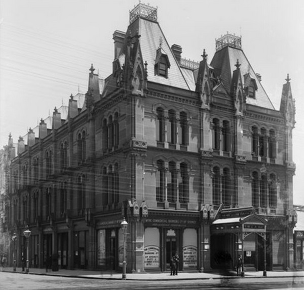 corner view of old four-storey building